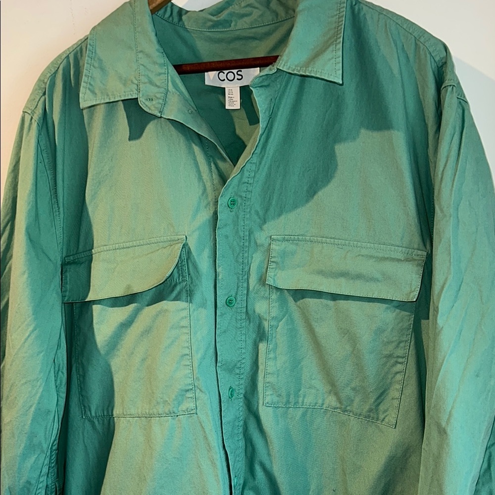 COS Green Lightweight Shirt Jacket - Picture 3 of 6